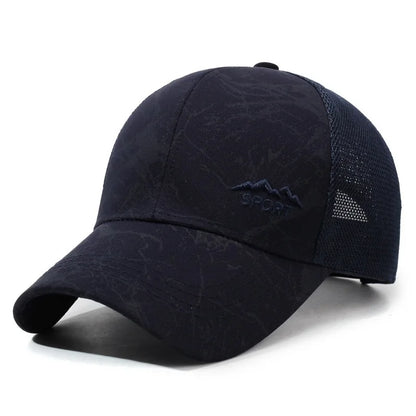 Men Women Camo Stone Print Mesh Trucker Cap