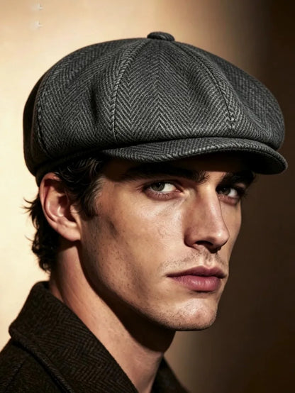 Vintage British Beret Flat Cap Retro Painter Driving Hat