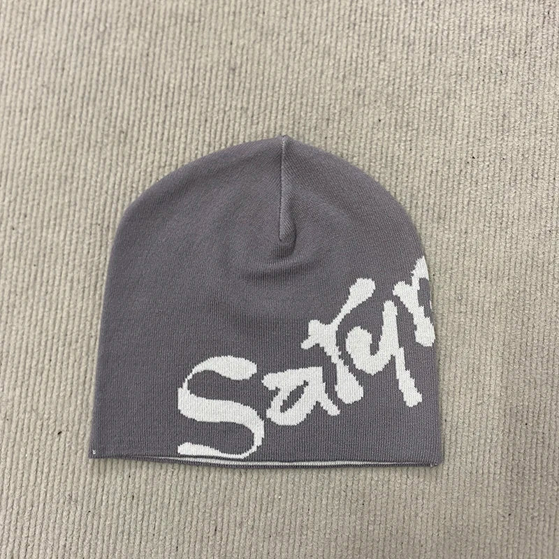 Spring Letter Pattern Knitted Hat  Hoodie Unisex Streetwear