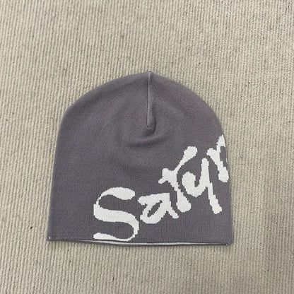 Spring Letter Pattern Knitted Hat  Hoodie Unisex Streetwear