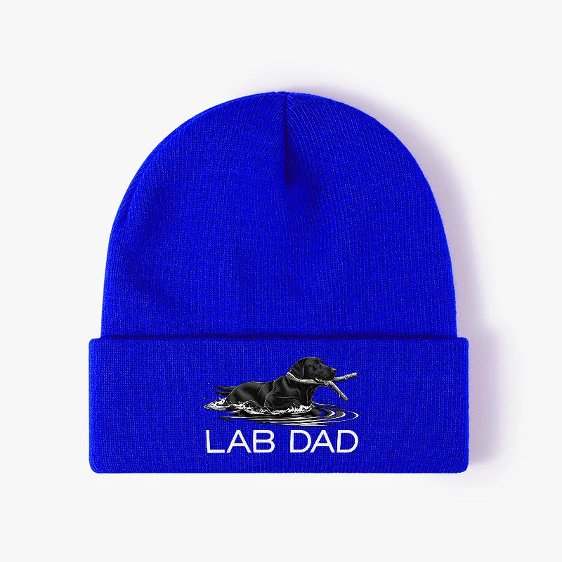 Lab Dad Dog Beanie Hat Knit Winter Cap