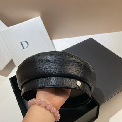 PU Leather Beret Caps Women Fashion Artist Painter Hat Female Berets