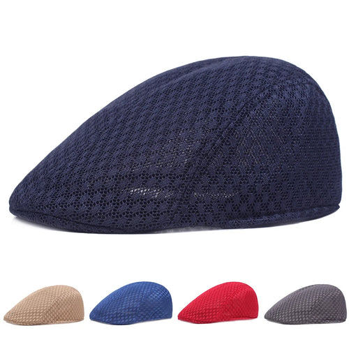 2025 New Summer Casual Beret Hat Unisex Mesh Flat Caps