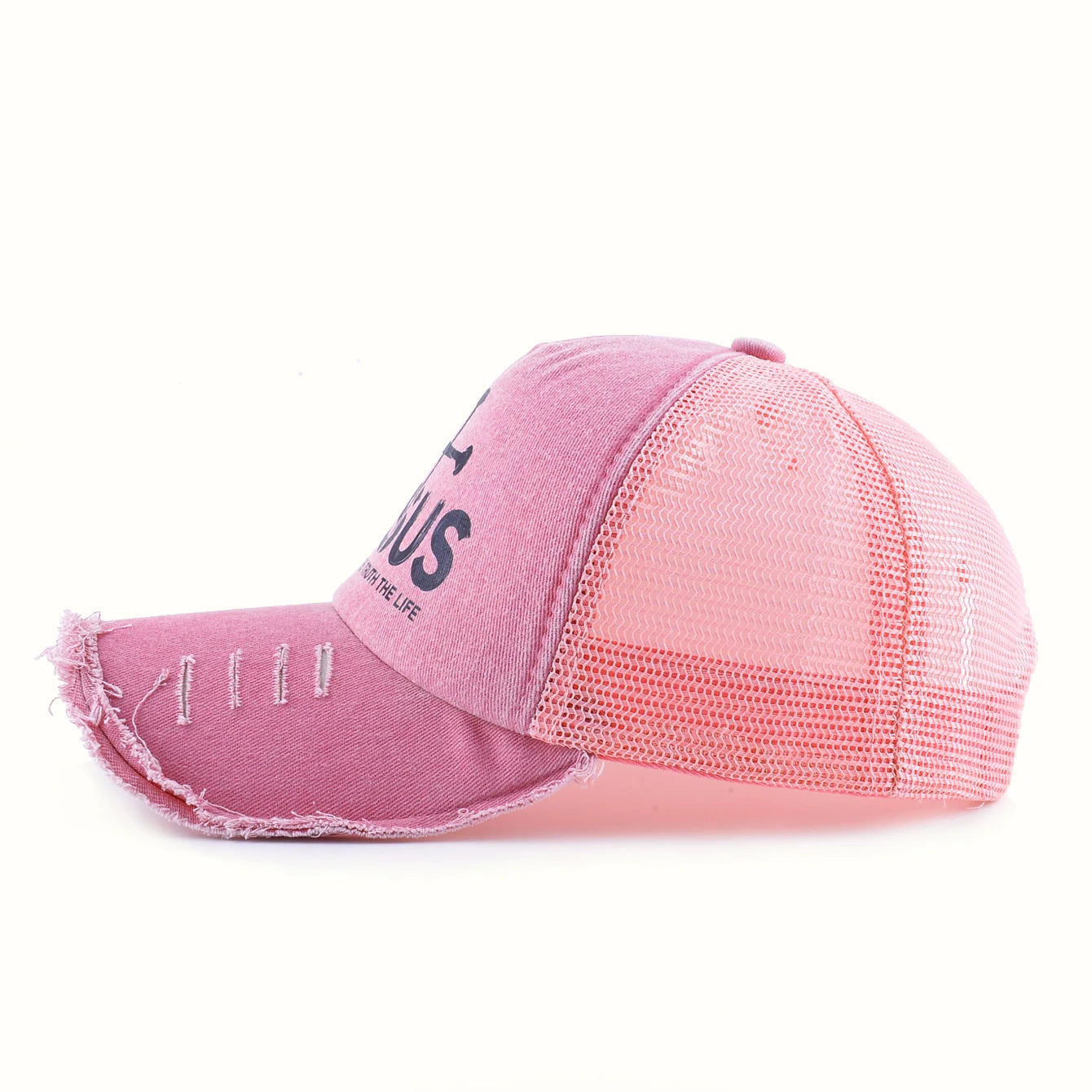 Washed Denim Pink Baseball Cap Women Spring And Summer