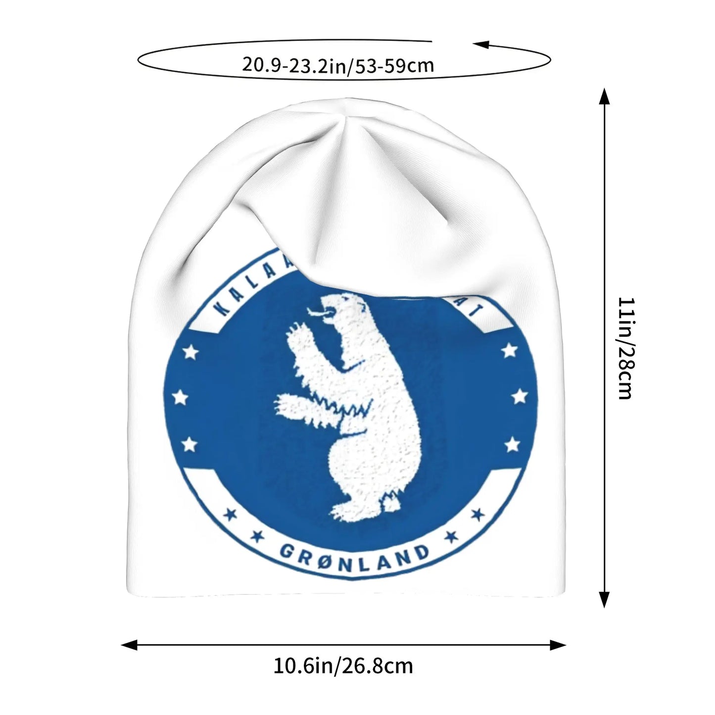 Greenland Coat Of Arms Polar Bear Blue Bonnet Hats Autumn Winter For Men Women