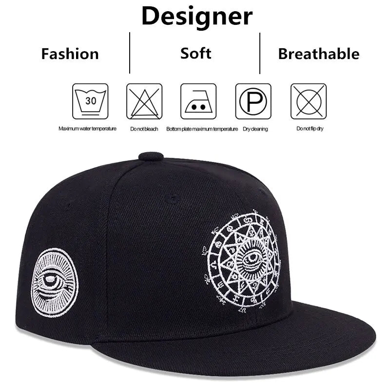 Unisex Eyes Letter Embroidery Hip-Hop Hats