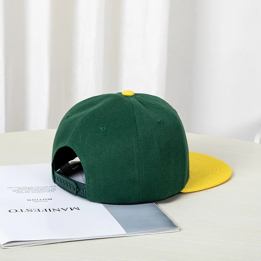 Hip Hop Style Baseball Cap With A Flat Top Color Patching Letter Embroidery Suitable For Both