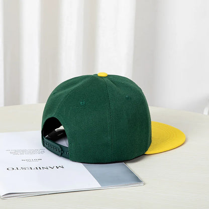 Hip Hop Style Baseball Cap With A Flat Top Color Patching Letter Embroidery Suitable For Both
