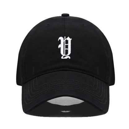 Old English Letter A-Z Embroider Baseball Cap For Men Women