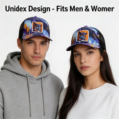 Unique Graffiti Owl Print Baseball Hat for Men Women Breathable Mesh Unisex Outdoor Hiking Casual Cap