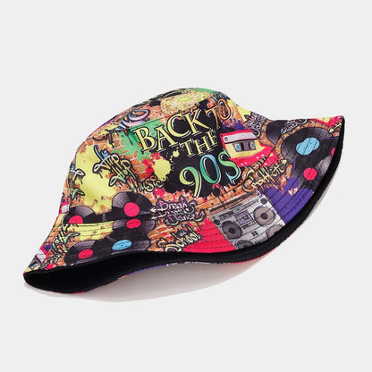 Summer Vintage 80 90 Party Graffiti Bucket Hat Men Women