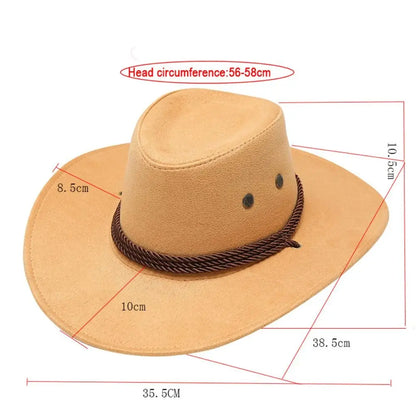 Retro Artificial Suede Beach Cowboy Hat