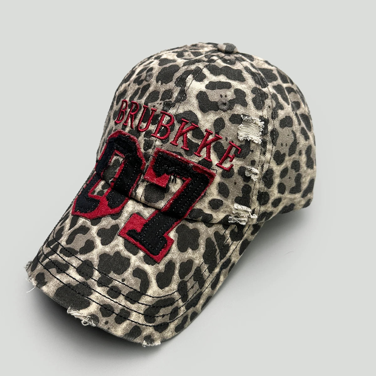 Street Retro Leopard Print Embroidery Baseball Hats