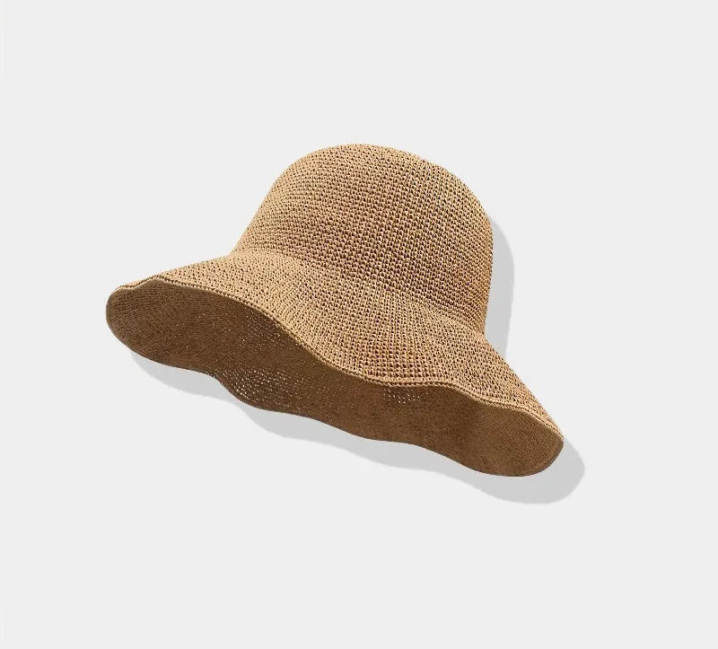 2026 New Raffia Cloche Hat Women Straw Hat Floppy Picnic Hat