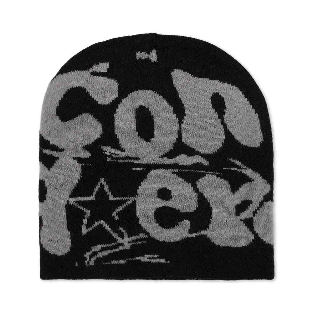 Knitting Beanie Hat For Women Y2K Punk Letter Hat