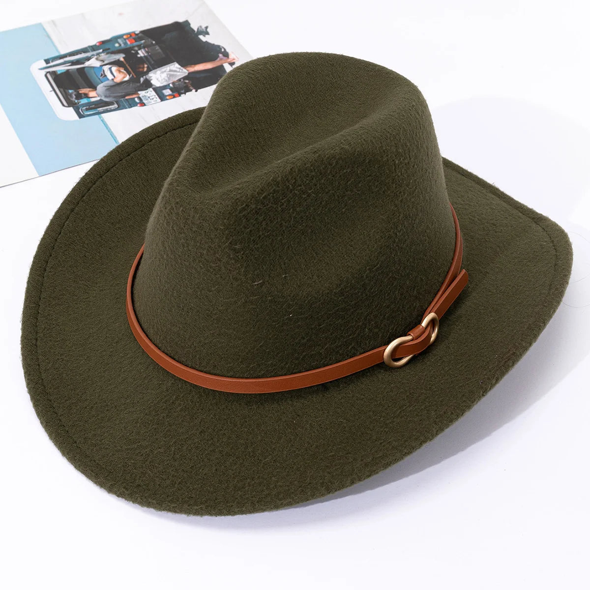 British Style Belt Soft Felt Hat For Men And Women Top Hat