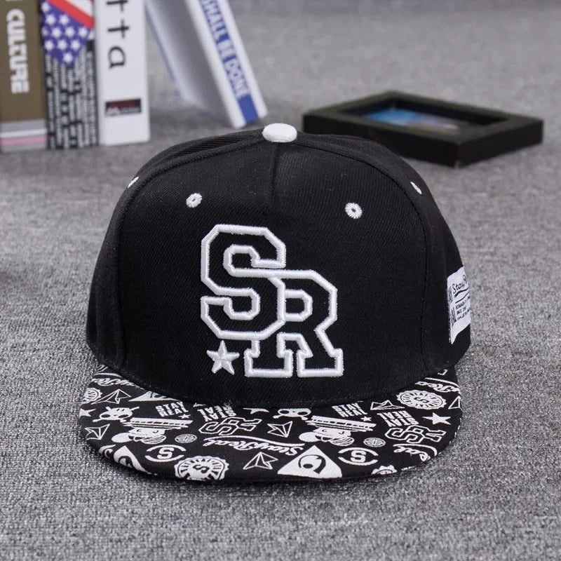Fashion Embroidery Letter SR Snapback Cap Hip Hop Hat Men and Women
