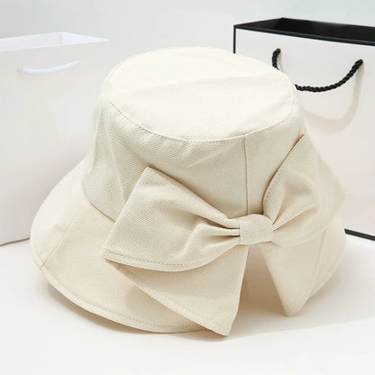 Big Bow Bucket Hat Women Women's Anti-UV Outdoor Bucket Hats