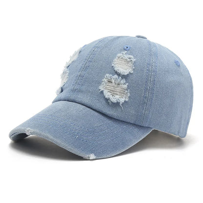 Spring And Summer Children's Denim Ripped Baseball Cap
