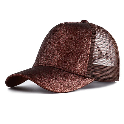 Summer Glitter High Ponytail Baseball Cap Female