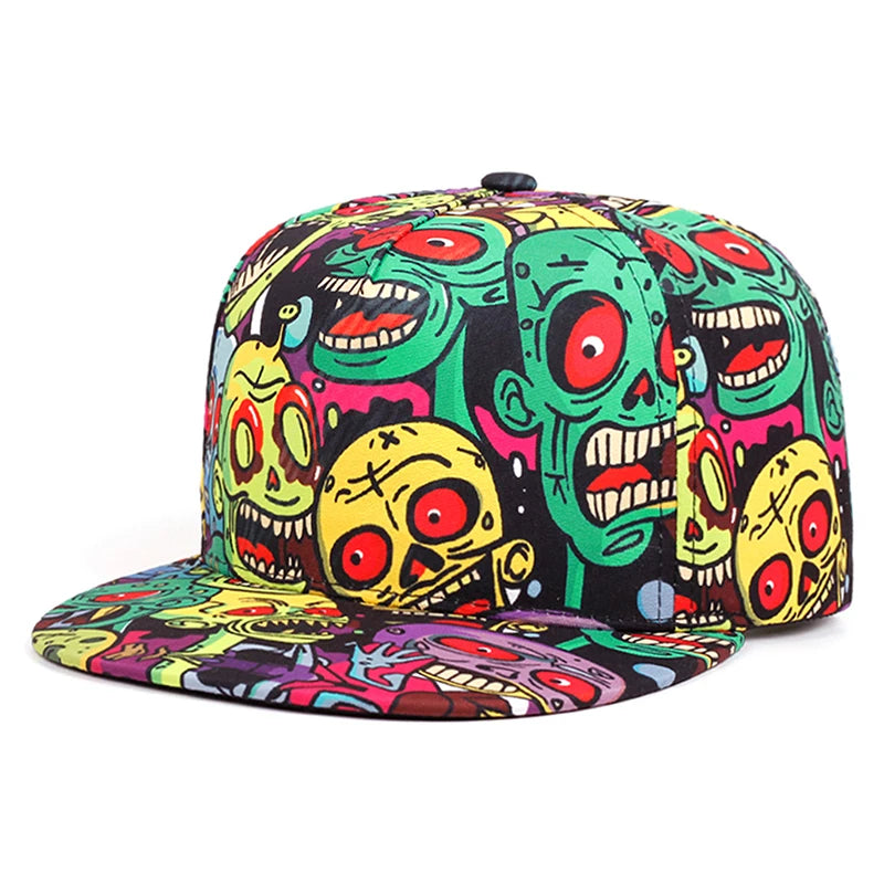 Fashionable Baseball Hat Printed Skeleton Street Hip Hop