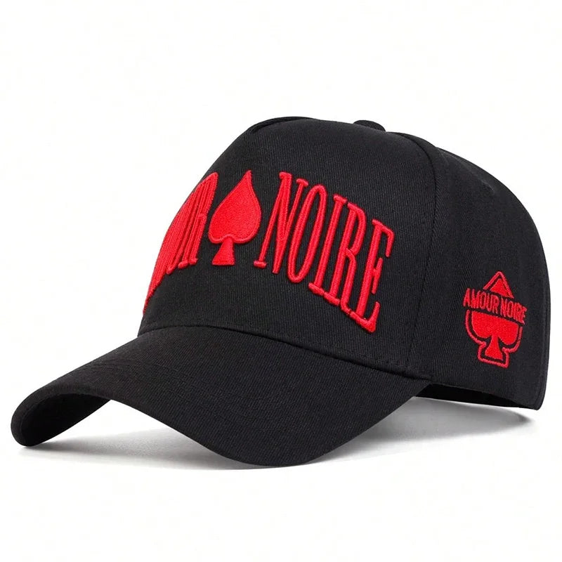 Unisex Amour Noire Spades Embroidery Baseball Caps Spring