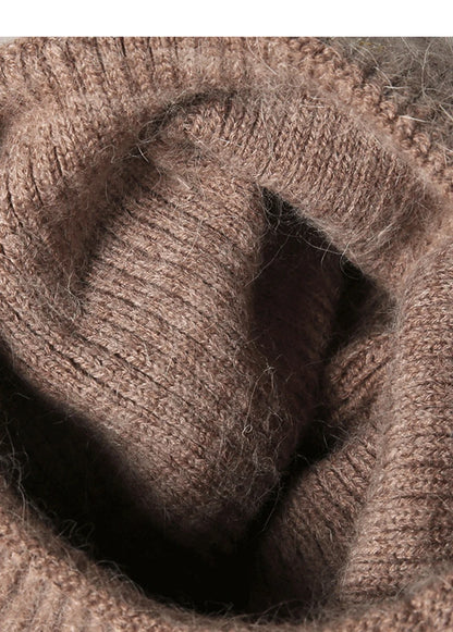 Beret Women Winter Angora Knit Hat Double Layers Casual