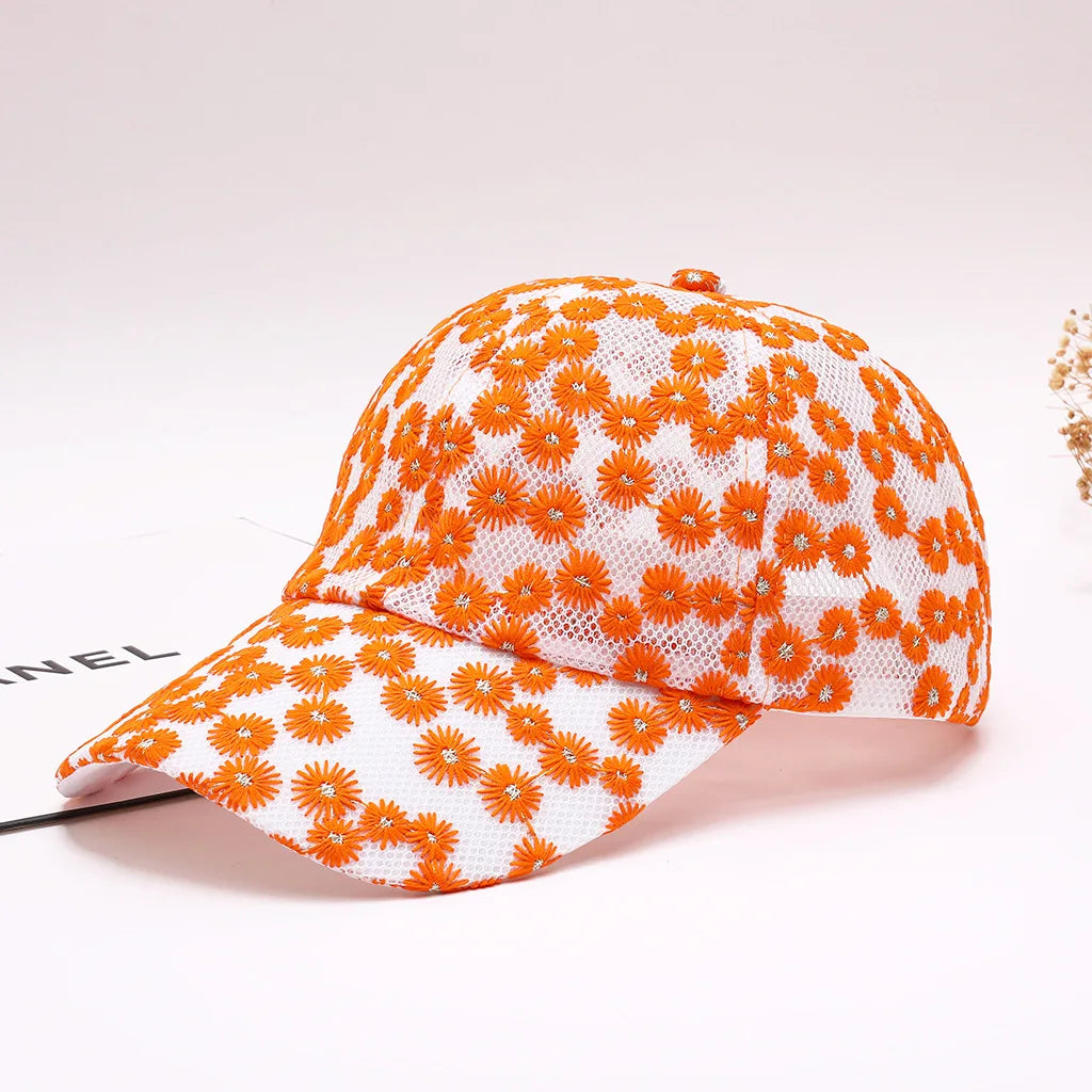 Versatile Water-Washed Lace With Sequins Duckbill Hat