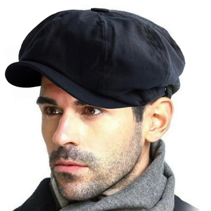 British Style Newsboy Cap Men Cotton Ascot Cap Dad Vintage New Brand Spring Flat Cap