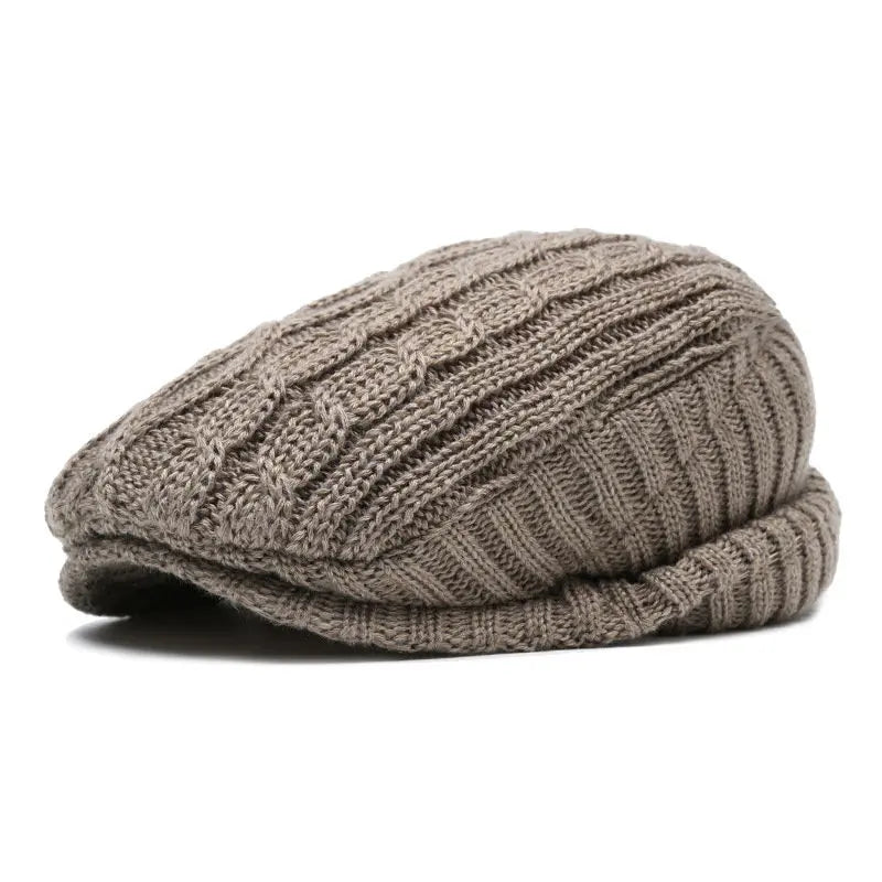 Cotton Solid Warm Newsboy Caps Flat Peaked Cap