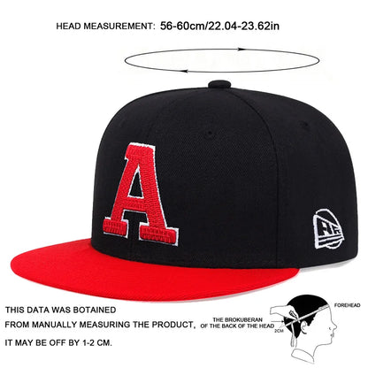Unisex A Letter Embroidery Hip Hop Hat Outdoor