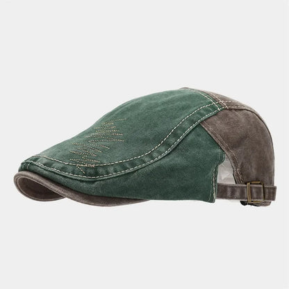 Spring Cotton Print Newsboy Caps Flat Peaked Cap
