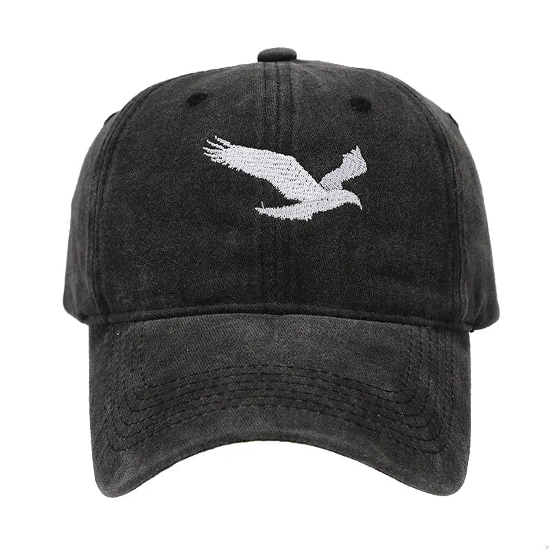 Unisex Eagle Embroidery Print Wash Baseball Cap