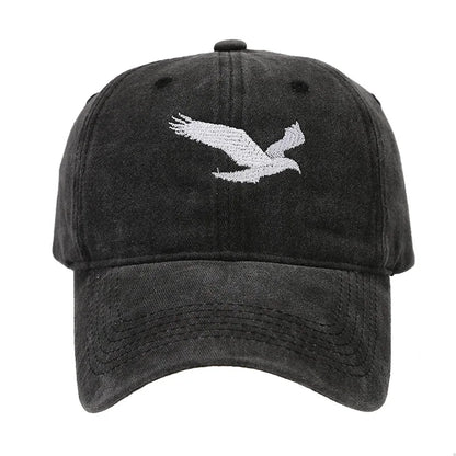 Unisex Eagle Embroidery Print Wash Baseball Cap