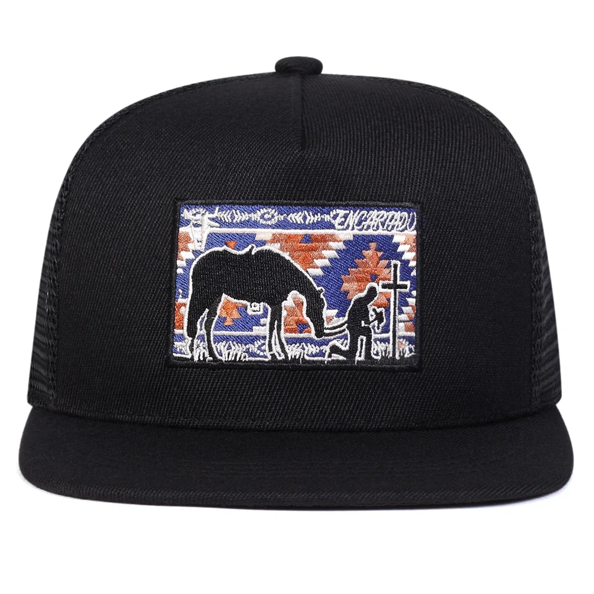 Unisex Horse Cross Embroidery Hip-hop Net Hats Spring Summer Outdoor Adjustable Casual Baseball Caps Sunscreen Hat Sports Cap