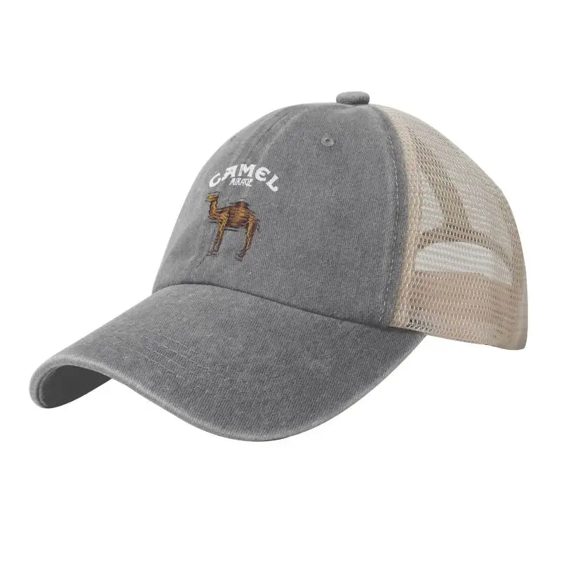 Camel Mirage Graphic Print Mesh Baseball Cap