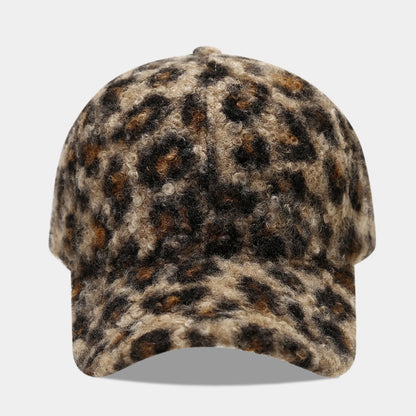 Autumn And Winter New Hat Ladies Leopard Print Hard Top Baseball Cap