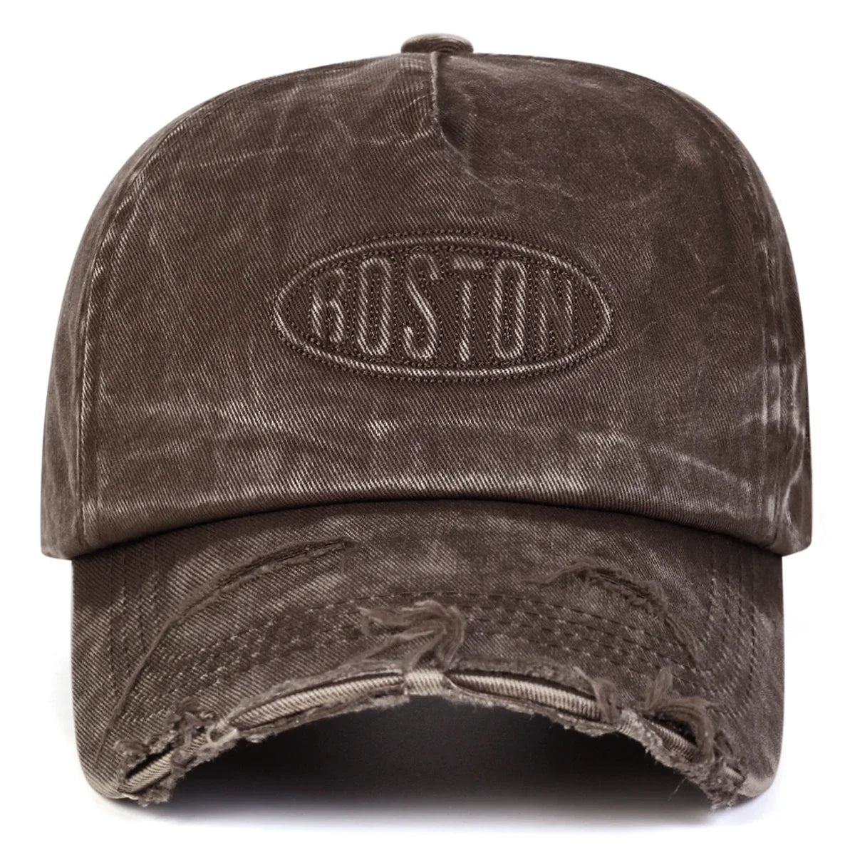 Unisex Boston Hole Washing Embroidery Baseball Caps