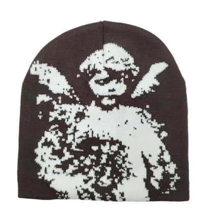 Fashionable Angel Jacquard Knit Beanie Warm Winter Hat
