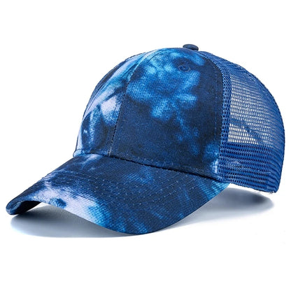 New Fashion Women Tie Dye Cap Multicolor Irregular Print Baseball Cap