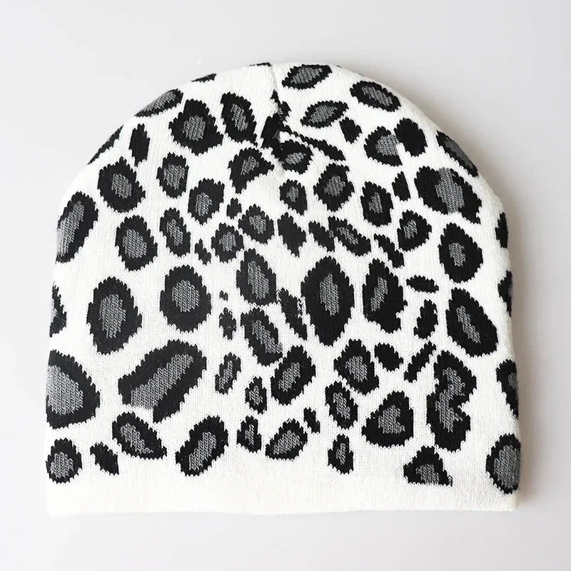 Leopard Keep Warm Unisex Short Knitting Beanie Hat