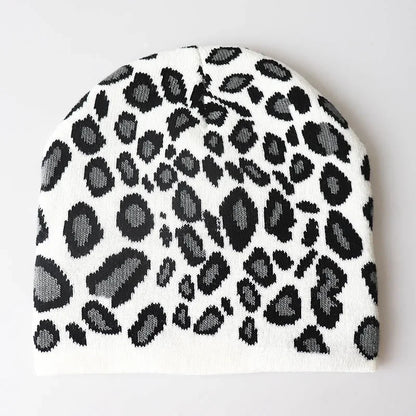 Leopard Keep Warm Unisex Short Knitting Beanie Hat