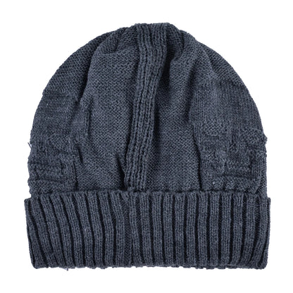 Winter Beanies Men Knitted Skull Pattern Solid Color Hat With Metal Skulls