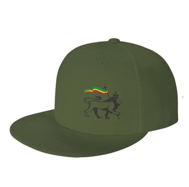Rasta Lion Of Judah Flat Brim Baseball Cap