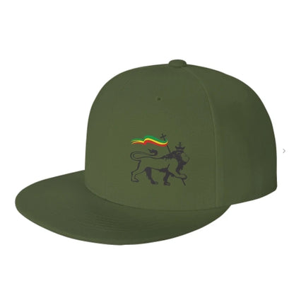 Rasta Lion Of Judah Flat Brim Baseball Cap