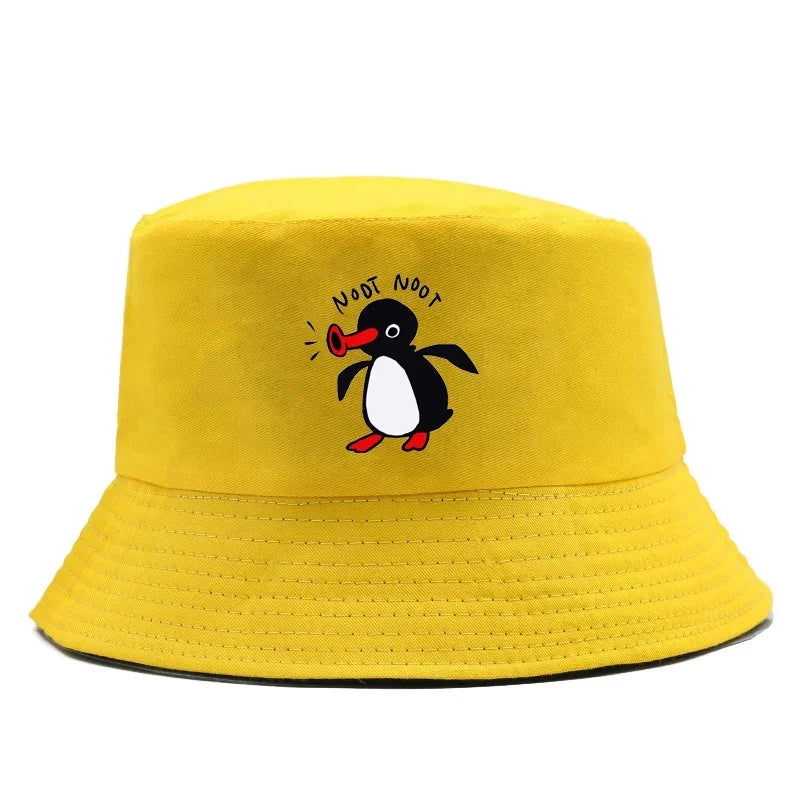 Summer Penguin Bucket Hat Reversible Bob Men Women Cotton