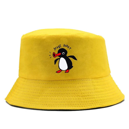Summer Penguin Bucket Hat Reversible Bob Men Women Cotton