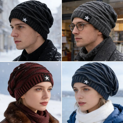New Unisex Slouchy Winter Hats Add Fur Lined Men And Women