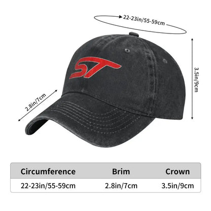 ST Logo Print Baseball Caps Classic Washed Distressed Cowboy Headwear Men Women