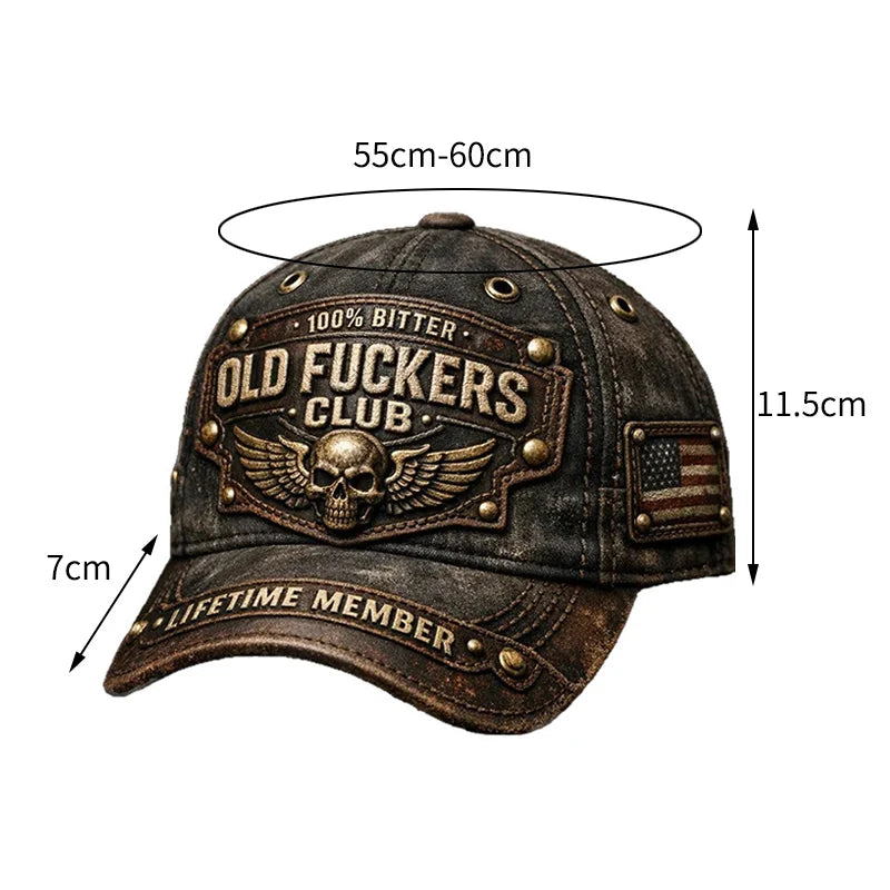 Skull Printed Letter Baseball Cap Men Women